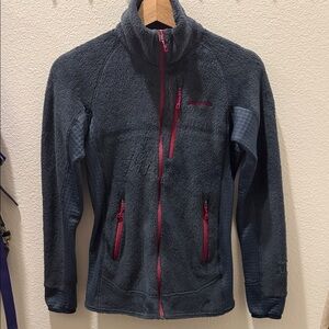 Patagonia Charcoal Fleece with Magenta Zipper